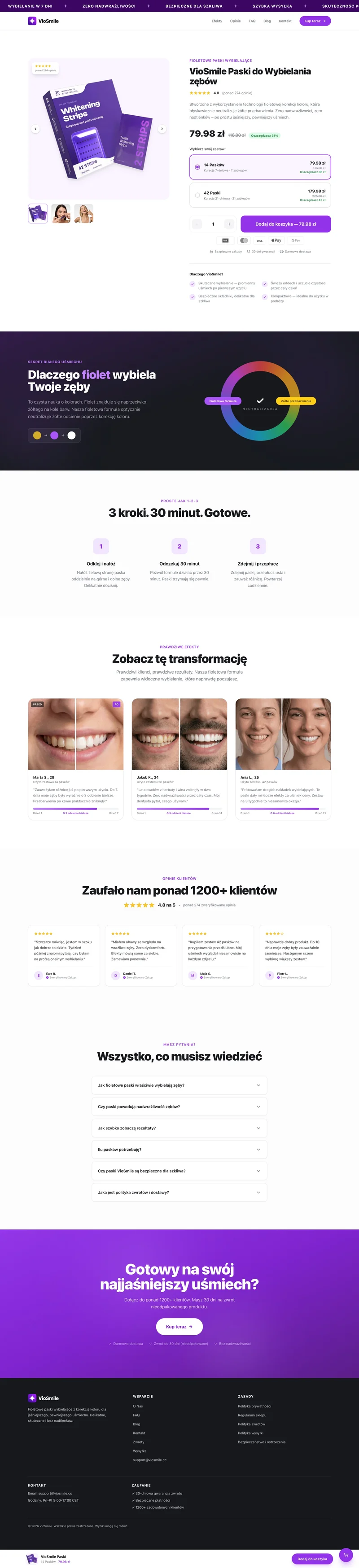 Pełny widok strony VIOSmile.cc